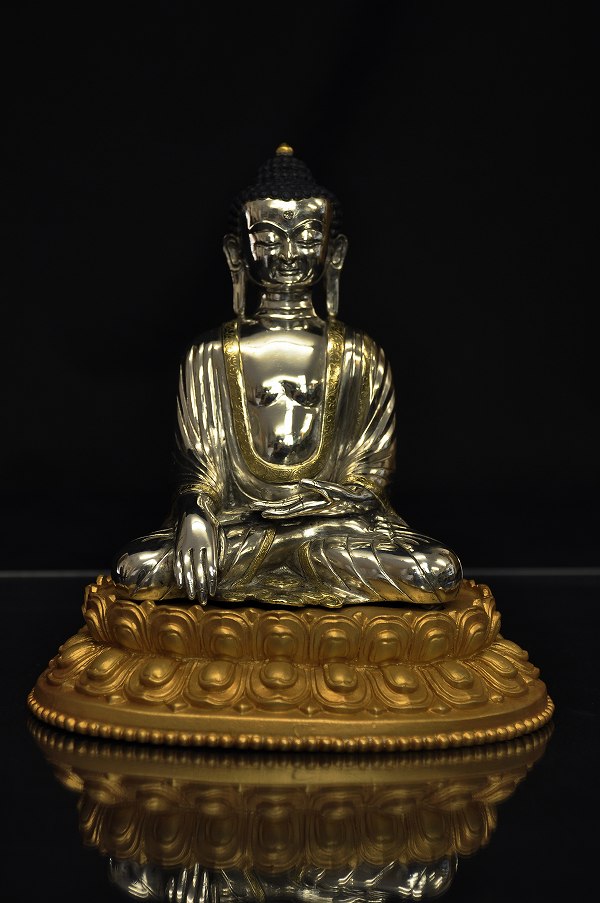 【楽天市場】釈迦如来 銀製鍍金彫金仕上げ：仏像仏画チベット美術卸の天竺堂