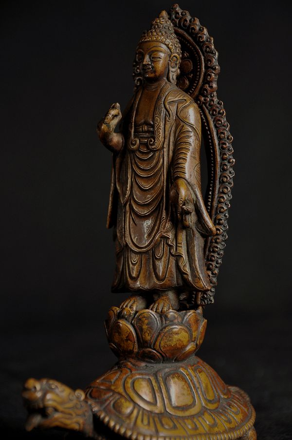 楽天市場 亀上阿弥陀 銅造彫金仕上げ 仏像仏画チベット美術卸の天竺堂