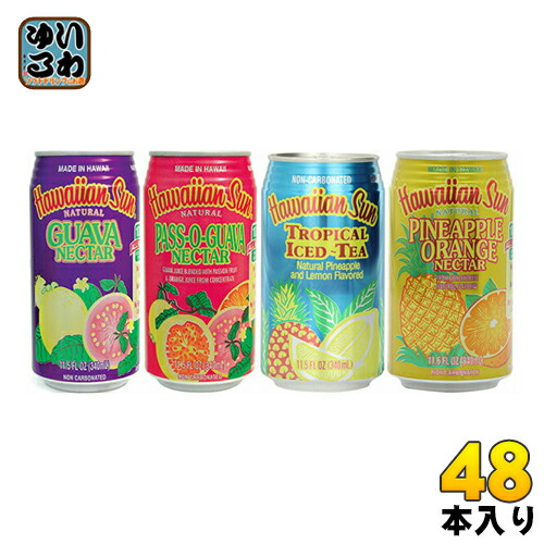 楽天市場】ハワイアンサン グアバネクター 340ml 缶 24本入 〔果汁飲料