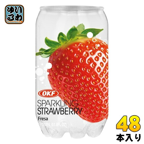 OKF クリアスパークリング いちご 350ml クリア缶 48本 (24本入&times;2 まとめ買い)｜いわゆるソフトドリンクのお店