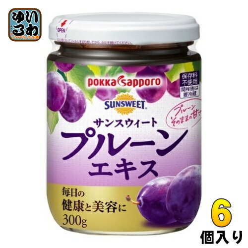 ポッカサッポロ サンスウィート プルーンエキス 300g 瓶 6個 (3個入&times;2 まとめ買い)｜いわゆるソフトドリンクのお店