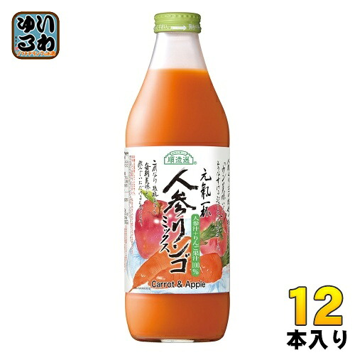 マルカイ 順造選 人参リンゴミックス 1000ml 瓶 12本 (6本入&times;2 まとめ買い) ミックスジュース｜いわゆるソフトドリンクのお店 7,826円