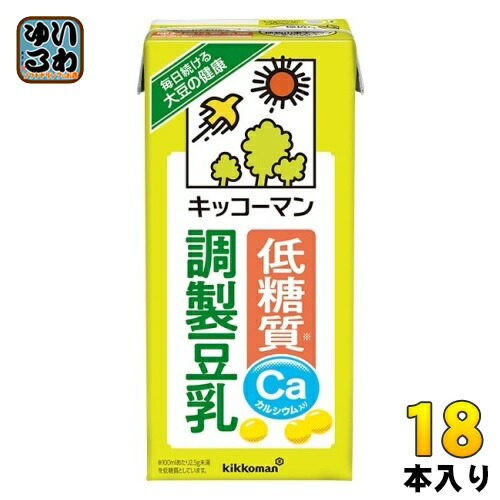キッコーマン 低糖質 調製豆乳 1L 紙パック 18本 (6本入×3 まとめ買い) 豆乳 調整 イソフラボン 糖質オフ