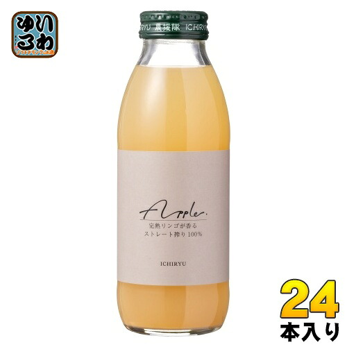 いち粒 完熟りんごジュース 350ml 瓶 24本 (12本入×2 まとめ買い) 果汁飲料 ストレート