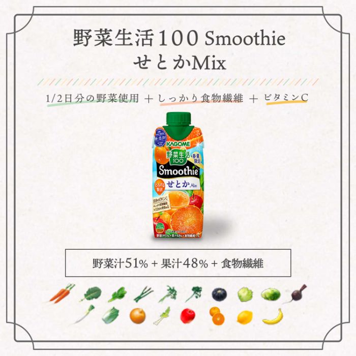 市場 カゴメ 紙パック 12本入×3 36本 せとかMix 野菜生活100 330ml スムージー