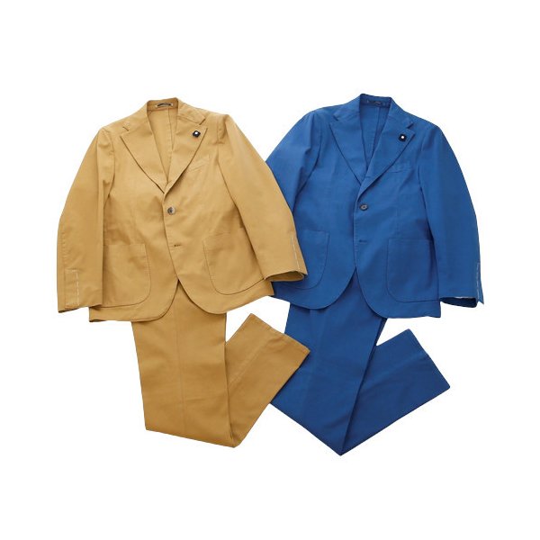 【SALE40】LARDINI ラルディーニ [春夏] スーツ ガーメントダイ ストレッチコットン 1プリーツ 3B