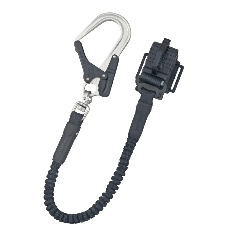 タジマ 胴ベルト用ランヤード 蛇腹縦型L8 B1JR150-TL8BK 蛇腹 最軽量アルミ鍛造フックハーネス