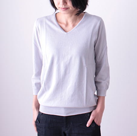 maomade（マオメイド）2/30 PIMA COTTON ピマコットンVネックプルオーバー　UVカット加工｜natural standard