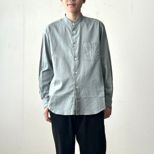 MANUAL ALPHABET（マニュアルアルファベット）VIYELLA LOOSE FIT B/C SHT　ビエラ ルーズフィット バンドカラーシャツ｜natural standard