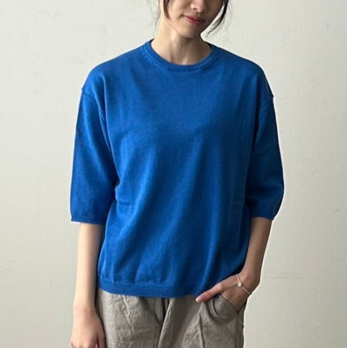 楽天市場】as it is. by Linenya（リネンヤ）クルーネック半袖ニット