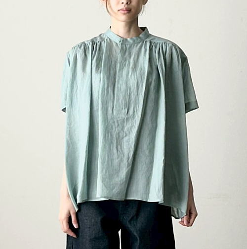 Le Glazik(ル グラジック) ラミーギャザー半袖ブラウス