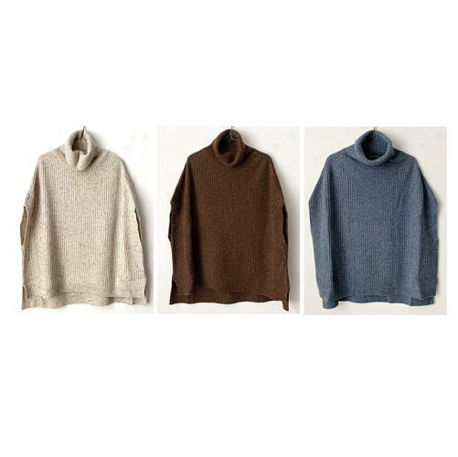 NATURAL LAUNDRY(自然的ランドリー)ネップツイードリブタートルベスト