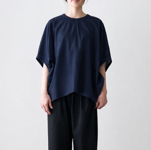 mizuiro-ind(ミズイロインド)コットンリネンコクーンプルオーバー｜natural standard