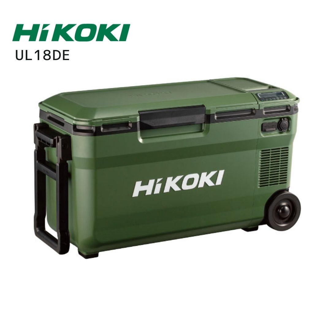 楽天市場】【ポイント10倍】正規品 Hikoki 充電式保冷温庫 UL18DBA 25L 保冷温庫 アウトドア 保冷温庫 クーラーボックス WMGZ  WMBZ フォレストグリーン サンドベージュ 18V 14.4V キャスター付き ファミリー 大型 ハイコーキ : 中北電機