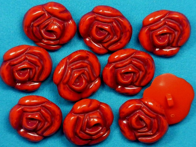 楽天市場 プラボタン 13 15 18 21 24ｍｍ バラ 赤 手芸ナカムラ