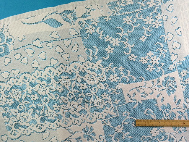 楽天市場 ラッセルレース生地花 ハート オフ白 １５０ｃｍ幅 １ ５ｍ 手芸ナカムラ