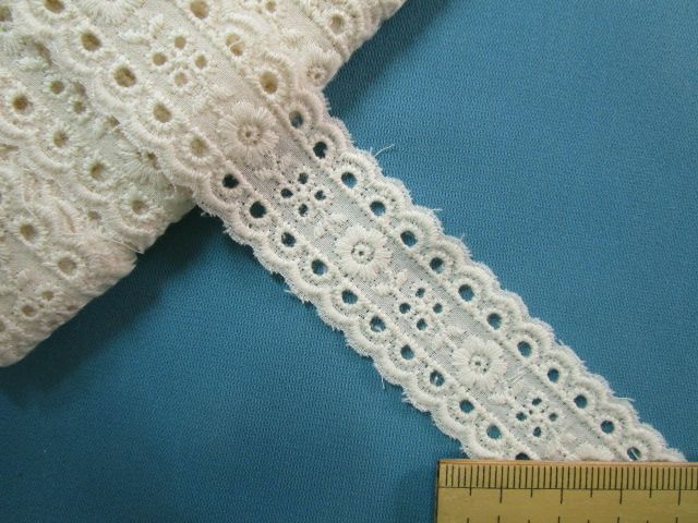 綿　薔薇レース/Cotton Lace 　黒 Black　14m main image 0