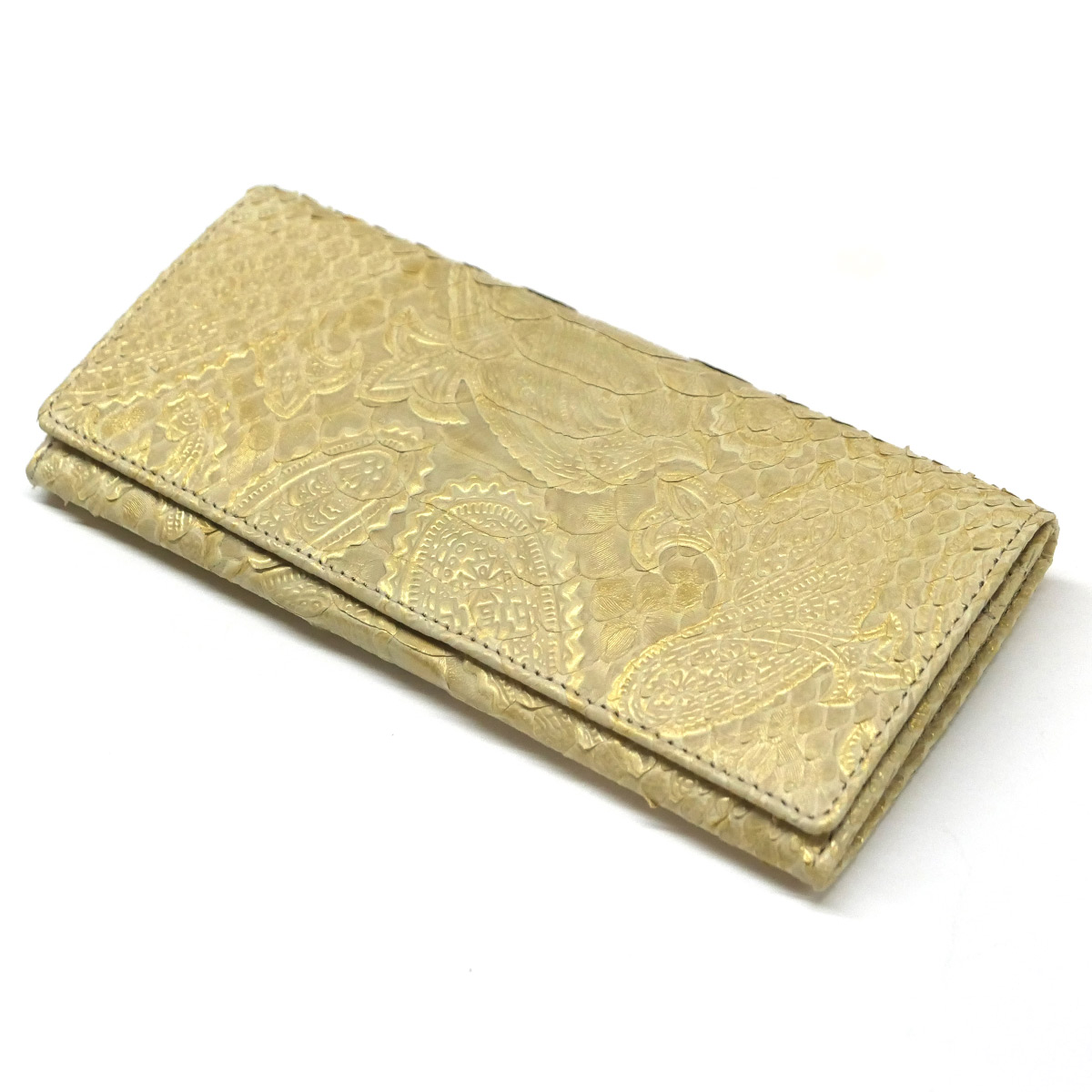 楽天市場】パイソン 財布 モラレス 蛇革 へび革 長財布 笹マチ型 小銭