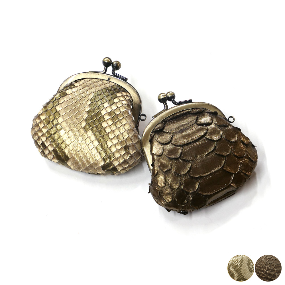 楽天市場】がま口 小物入れ 小銭入れ マルチケース 本革 パイソン革 蛇