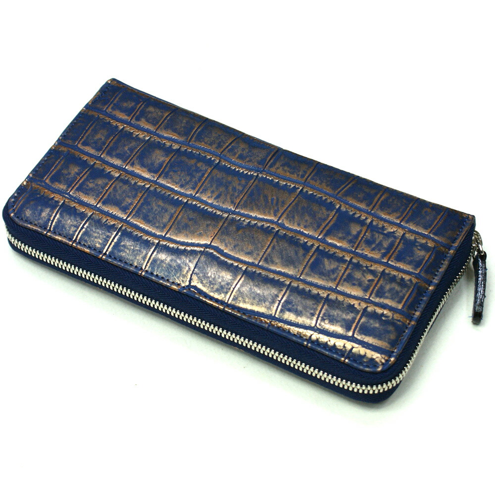 楽天市場】長財布 通しまち 小銭入れなし 本革 わに革 鰐革 ワニ革