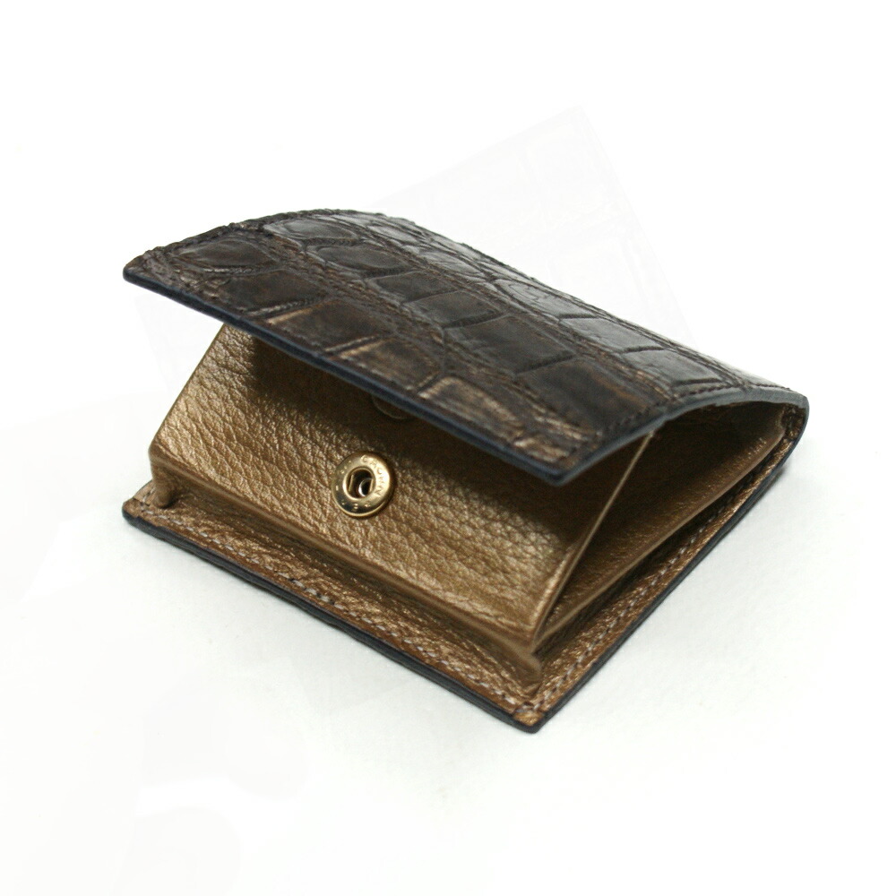レディース ギフト メンズ コインケース BOX型小銭入れ 小銭入れボックス型 ホワイト 薄型 クロコダイル 小銭入れ 鰐革 コンパクト マット 日本製 ワニ革