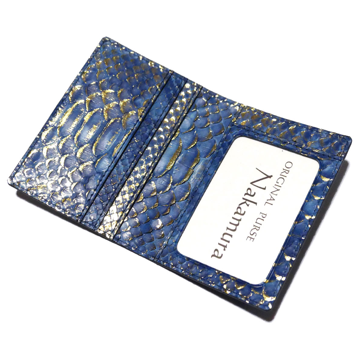 楽天市場】定期入れ パスケース 二つ折り 透明窓 本革 パイソン革 ヘビ