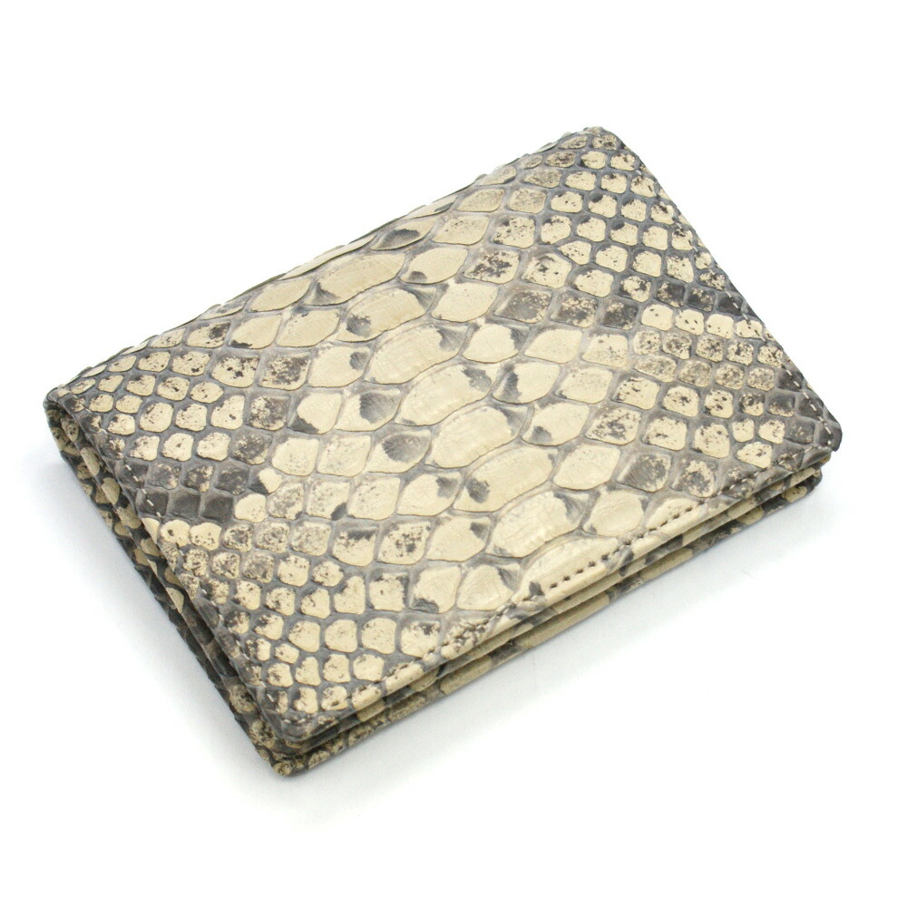 楽天市場】名刺入れ 通しマチ / 本革 パイソン革 ヘビ革