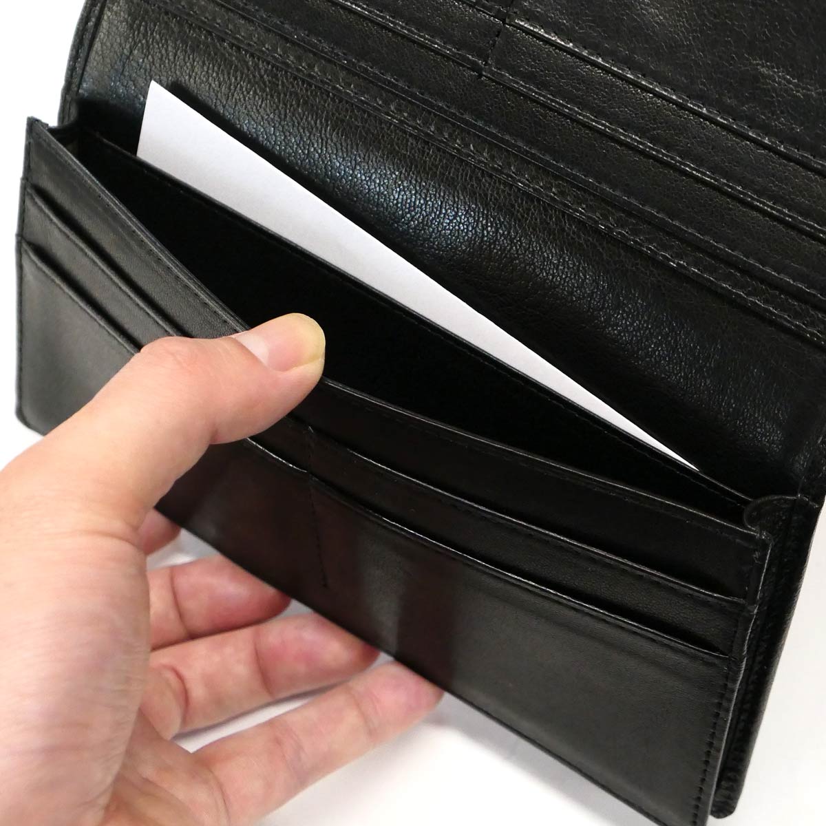 新品 長財布 通しまち 小銭入れなし 本革 羊革 ラムレザー ヌメシープ パスカル ブラック 最先端 Stemworldeducationalservices Com