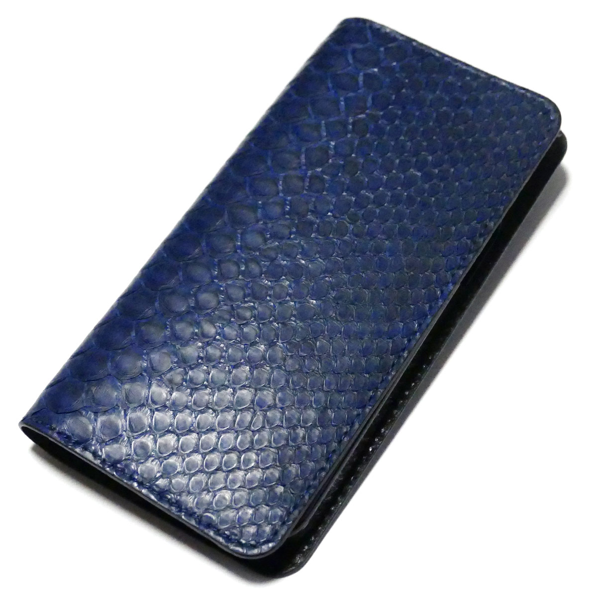 Xperia 1 VII / 5 V・Galaxy S25 / S25 Ultra / S24 / S24 Ultra / S23 / S23 Ultra / Galaxy A54 5G 対応 本革 パイソン 藍染 / 手帳型 スマホケース 手帳型カバー 高級 蛇革 レザー カード収納付き メンズ レディース