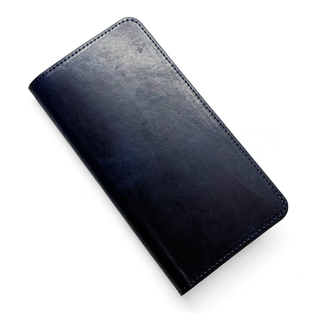 らくらくかっこ良い電話機 F-53E / Lite MR01 容れもの 万覚え帳型 本革 牛皮 ヌメ革 モストロ 藍染 スマホケース らくらくスマホ 取りまかなう 歌留多納める 日本製