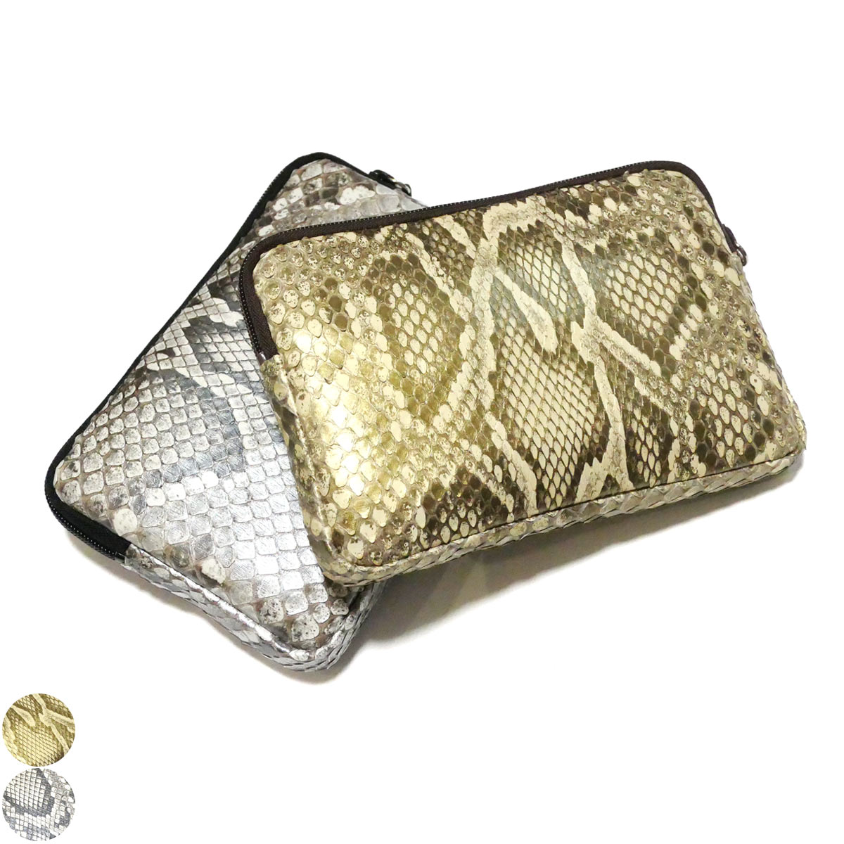楽天市場】ポーチ 通しマチ / Mサイズ / 本革 パイソン革 へび革 ヘビ