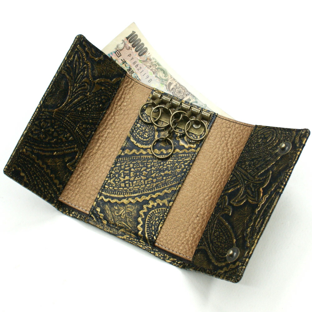 楽天市場】キーケース 札入れ付き 5連 三つ折り メンズ レディース 蛇