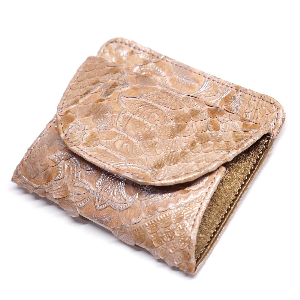 楽天市場】パイソン 財布 ヘビ革 本革 札入れ 封筒型 ボックス小銭入れ