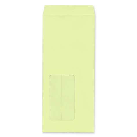 封筒 クラフトカラー封筒 長4 窓付封筒 窓 45×80mm ウグイス 70g センター貼 枠なし 500枚 ld1513