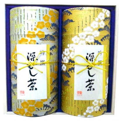 守半海苔 守半 掛川銘茶 紙缶入深むし茶 (2本 / 箱入) ギフト用 煎茶 お茶 贅沢な逸品 お茶 手土産 贈答品 お礼 お返し 内祝い 贈答 ギフト 敬老の日 2023