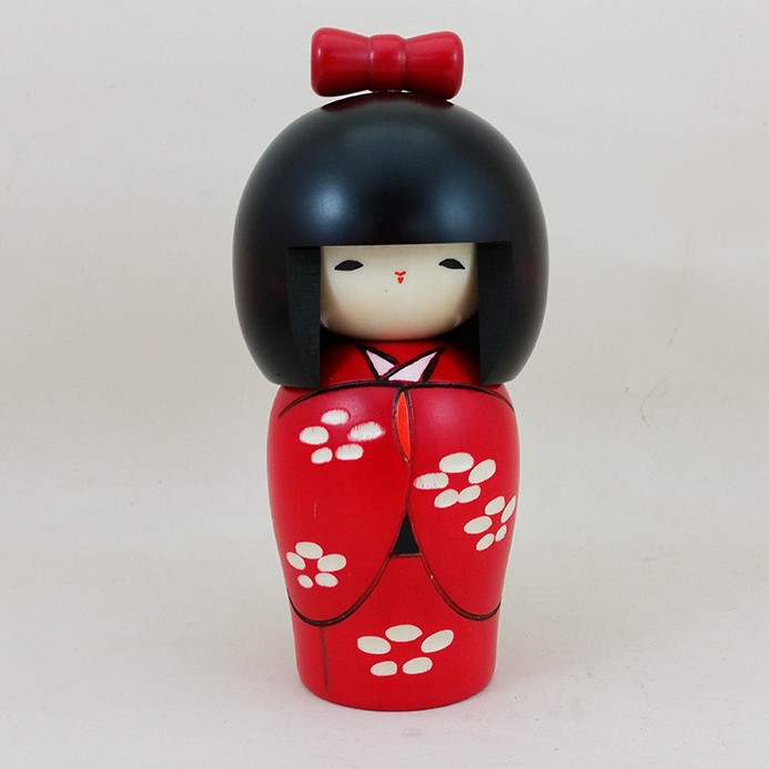 卯三郎こけし つぼみ 置物 No5 21 伝統 小 女の子 こけし 正月 少女 蕾 和 伝統的 創作こけし日本製 インテリア 人形 天然木