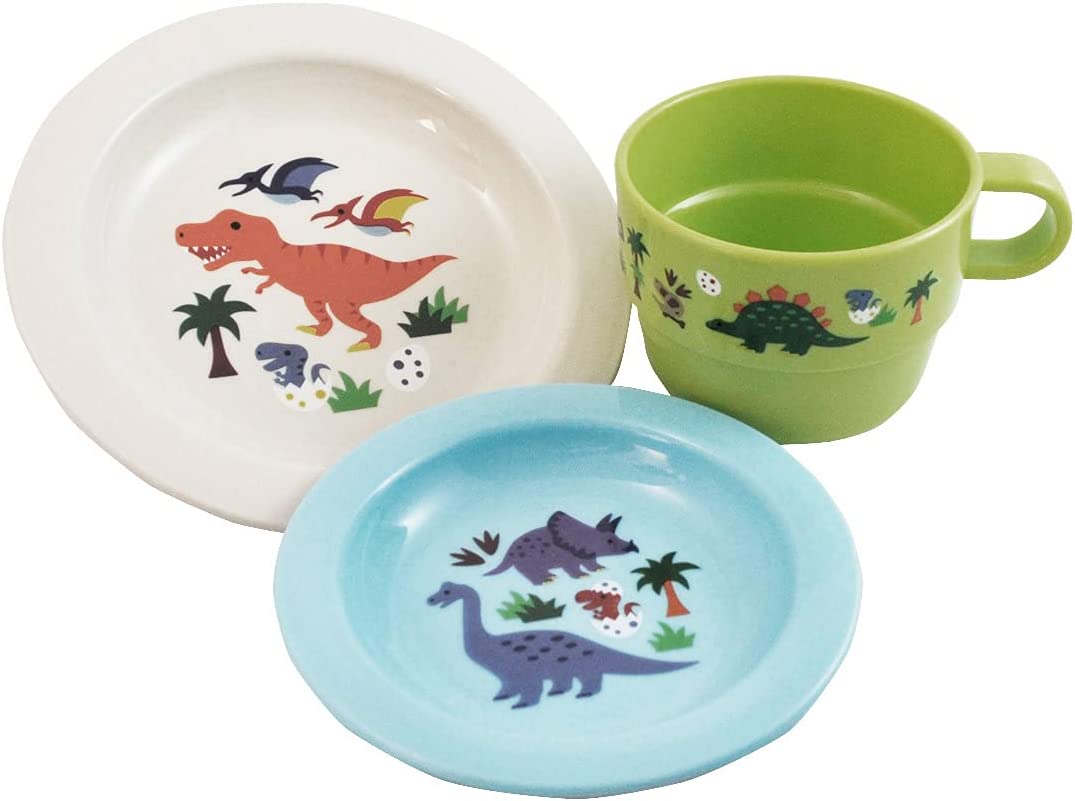 小皿3Pセット15cmディノサウルスDINOSAURS恐竜スケーター(Skater)3個セットお皿とりわけお菓子日本製プラスチック子供男の子女の子