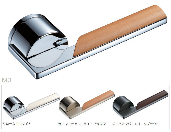 カワジュン製レバーハンドル　M3　丸座　KAWAJUN　空錠・表示錠・間仕切錠・シリンダー錠　お洒落なドアハンドル　ＮＰ