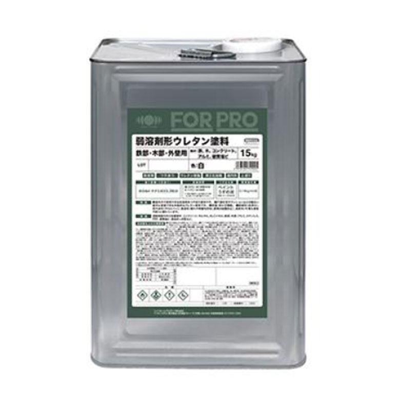 ニッペホームプロダクツ FOR PRO 弱溶剤形ウレタン塗料 15kg 白 業務用 屋内外 防藻・防かび 弱溶剤塗料|クラフトメイト店