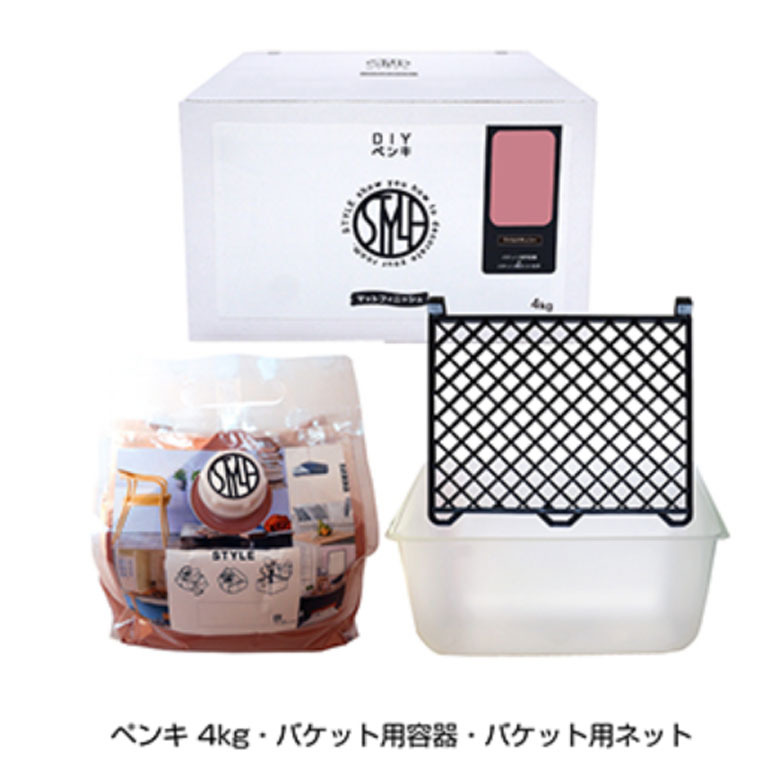 【送料無料】ニッペ STYLE DIYペンキ 4kg スノウホワイト★室内壁用 水性塗料 つやなし アクリルエマルションペイント(壁紙の上から塗れる同等品)