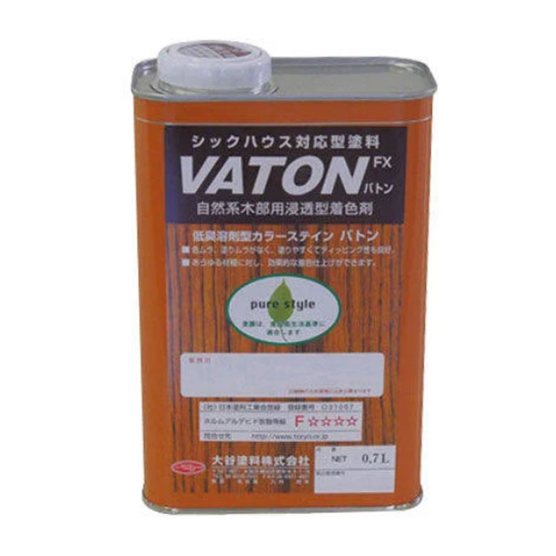 【安全性の高い天然植物油脂性塗料！】大谷塗料 ＶＡＴＯＮ(バトン)－ＦＸ＃５０１透明 0.7L [屋内木部・ガーデニング木製品に最適] 室内/屋外OK！シックハウス対策にも！