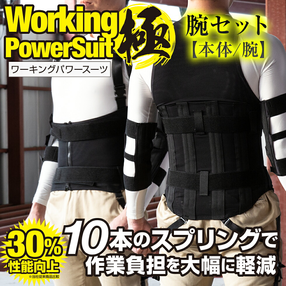 アトリエケー ワーキングパワースーツ【極】腕サポーターセット ブラック・ホワイト 《プロ仕様の作業効率UP！》【同等品と比較して耐久性UP！】｜クラフトメイト店