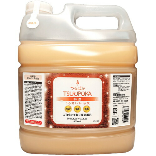 o71105003　つるぽか特濃　うるおい入浴液　4000ml　4個セット trpktkn4l.jpg