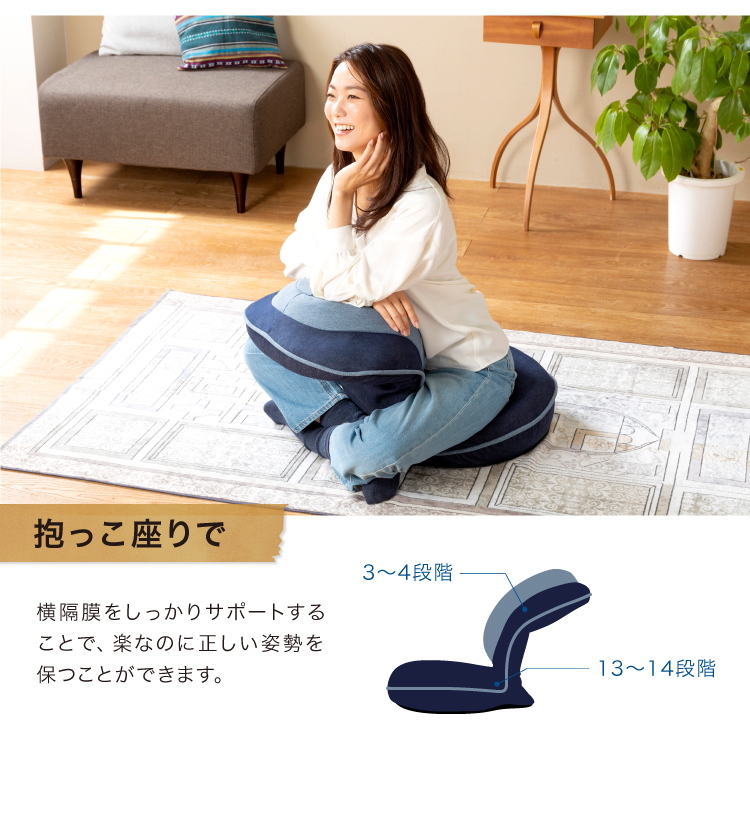 PROIDEA プロイデア 背筋がGUUUN美姿勢座椅子 インディゴスタイル