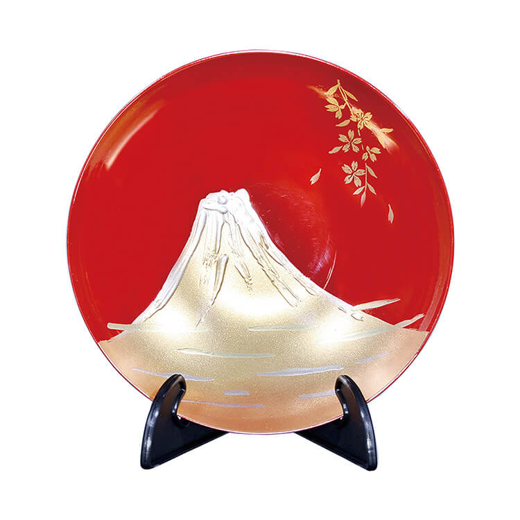 楽天市場】朱 3.9 単盃(スタンド付) 会津絵松竹梅(漆・手塗・手描