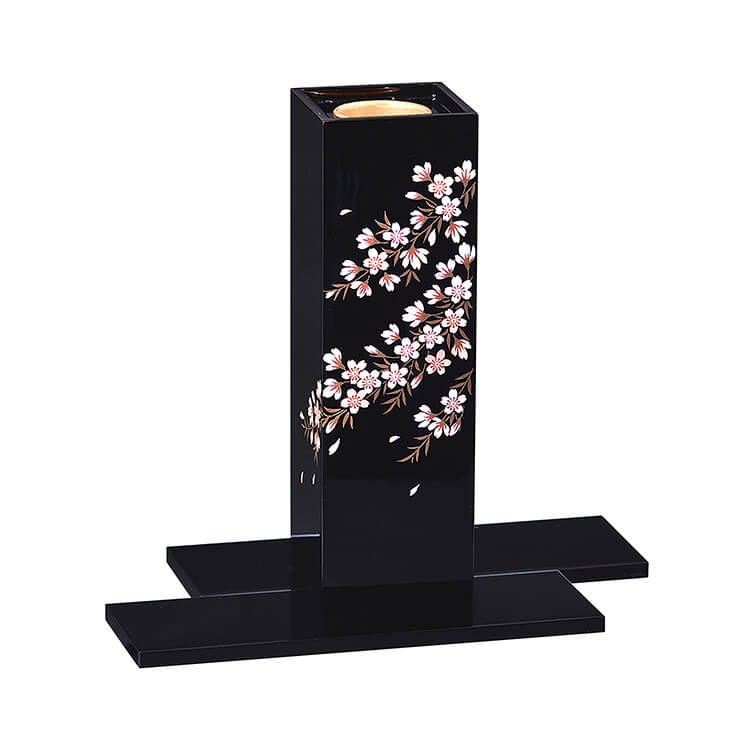 漆塗り黒花瓶 花柄付き 会津塗り 漆器 花瓶 花器 花生け 花入れ 花立て 会津漆器 花器セット 黒 花静か 花瓶 花生 丸型 会津塗り