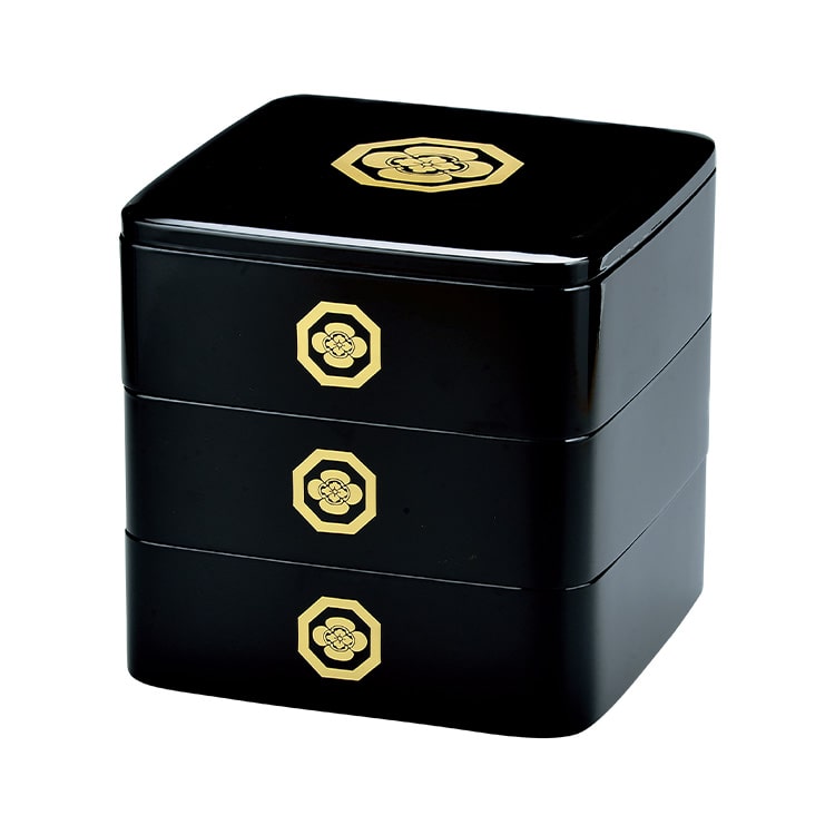 木製黒塗重箱　家紋入り　黒無地 楽天市場】《名入れ無料》《3文字まで》《漆・手書き》《迅速