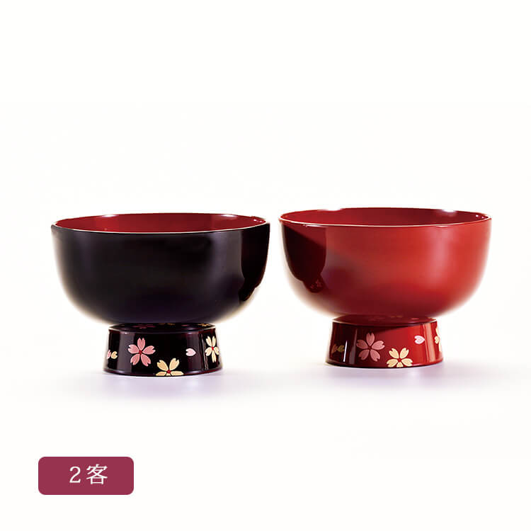 楽天市場】溜内朱・朱 丸型 夫婦椀 菊紋入(漆) 2客セット ペア