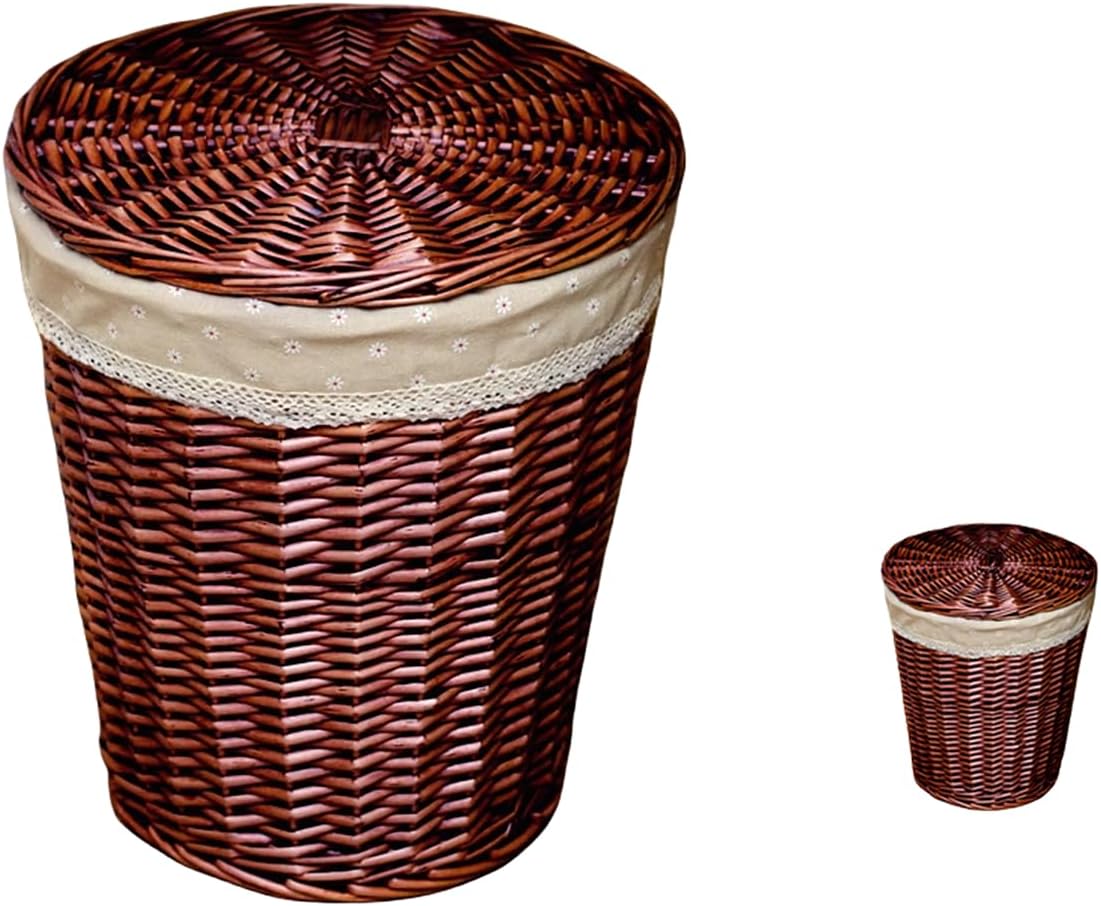 天然素材 ランドリー バスケット 煮柳 洗濯かご カゴ 大容量 大きい フタ付き 蓋つき 円筒形 収納 収納かご 衣類収納 衣装ケース おもち 13,223円