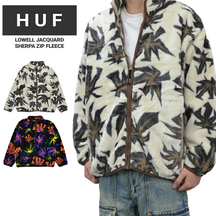 【銀行割引クーポン券別れ別れ中】 HUF (ハフ) 上衣 LOWELL JACQUARD SHERPA ZIP FLEECE JACKET フリースジャケット ボア上衣 アウター 上衣 メンズ M-XL 自然的 マルチ FL00191 【RCP】【掘り出し物】